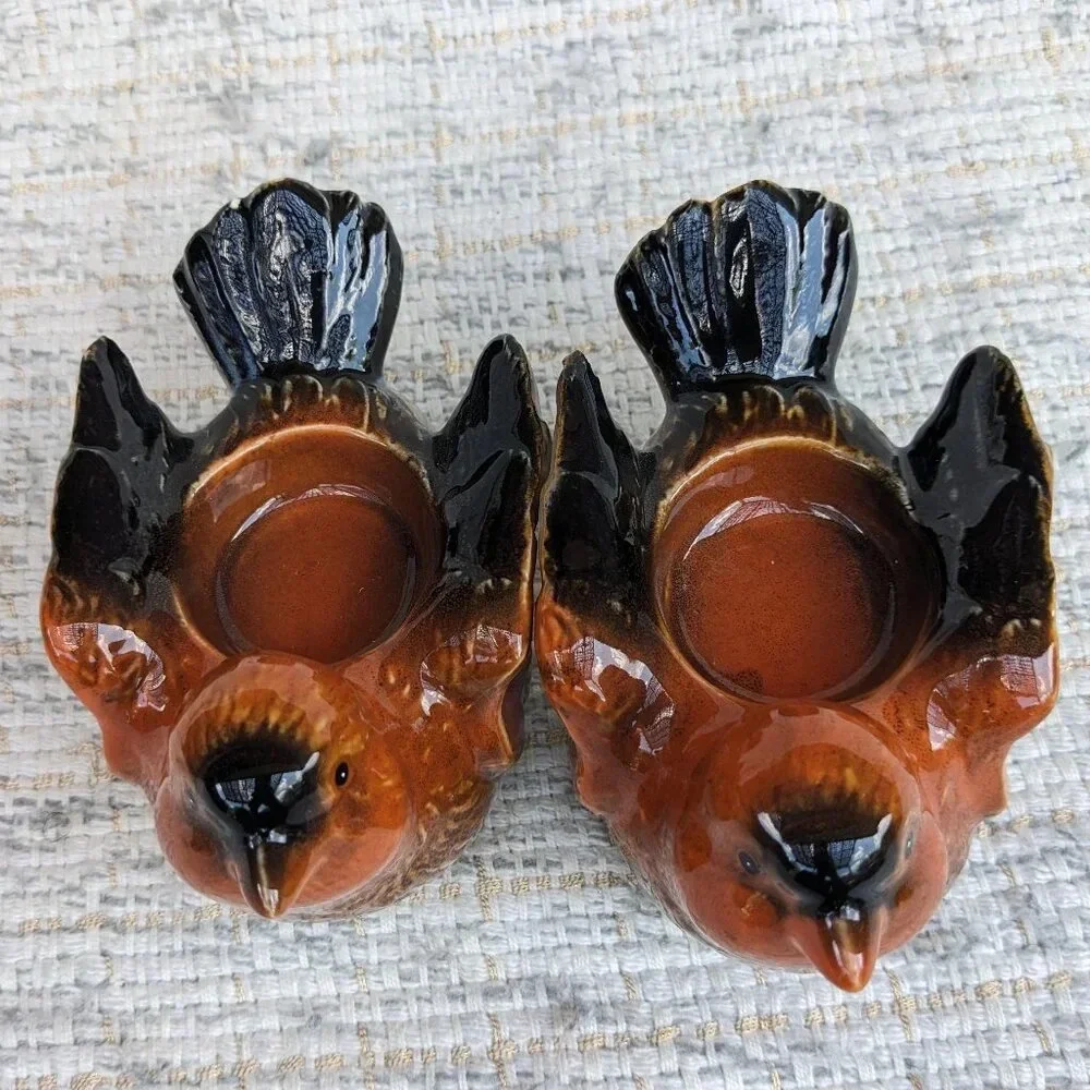 Ceramic Bird Tea Light Candle Holder Set of 2